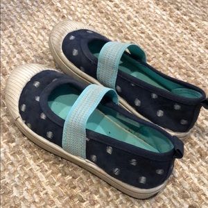 Polka dot slip ons